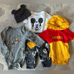Disney/Jumping Beans - Disney Mickey and Winnie the Pooh Lot - Size 3-6m and 6m